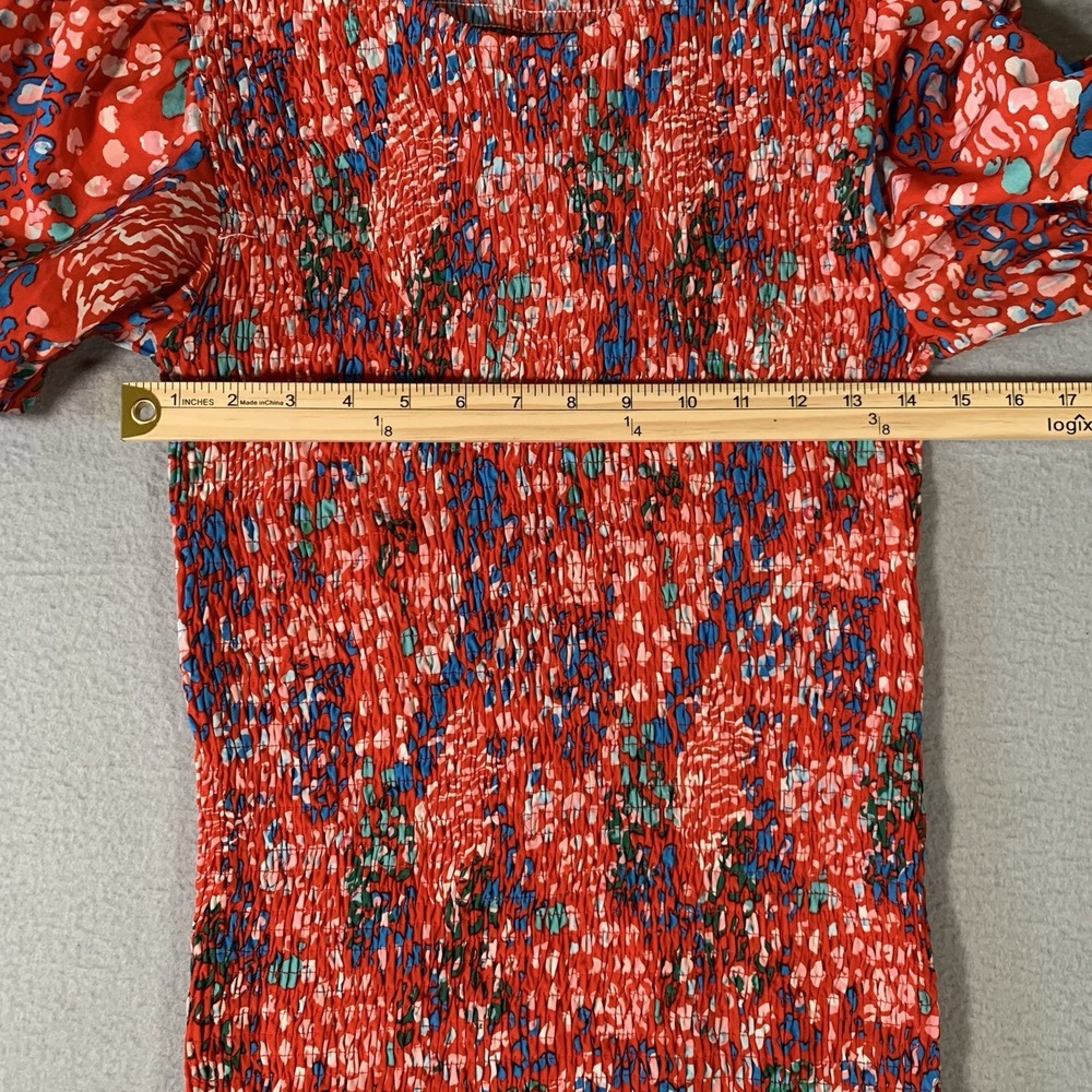 Never Fully Dressed Scarlett Red Cheetah Print Smocked Dress Size 6 - Picture 6 of 8